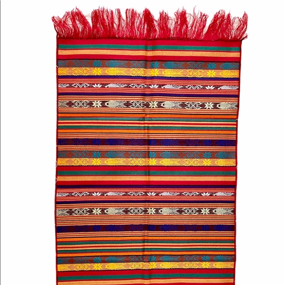 🇵🇪 PERU TABLE RUNNER / THROW / SARONG / HAND WOVEN / BED ACCENT / SCARF - Picture 7 of 10